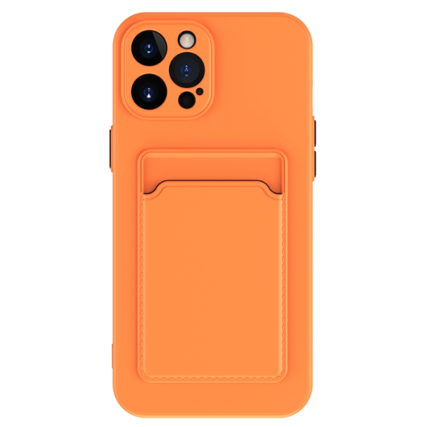Skin Feel Card Slot Contrast Colour Button TPU Phone Case - For iPhone 15 Pro Max - mosaccessories